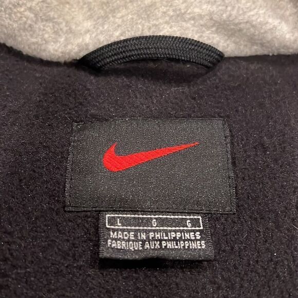 VTG 90s Nike Fleece lined with fleece sleeves army green jacket size L in EUC - Picture 4 of 10